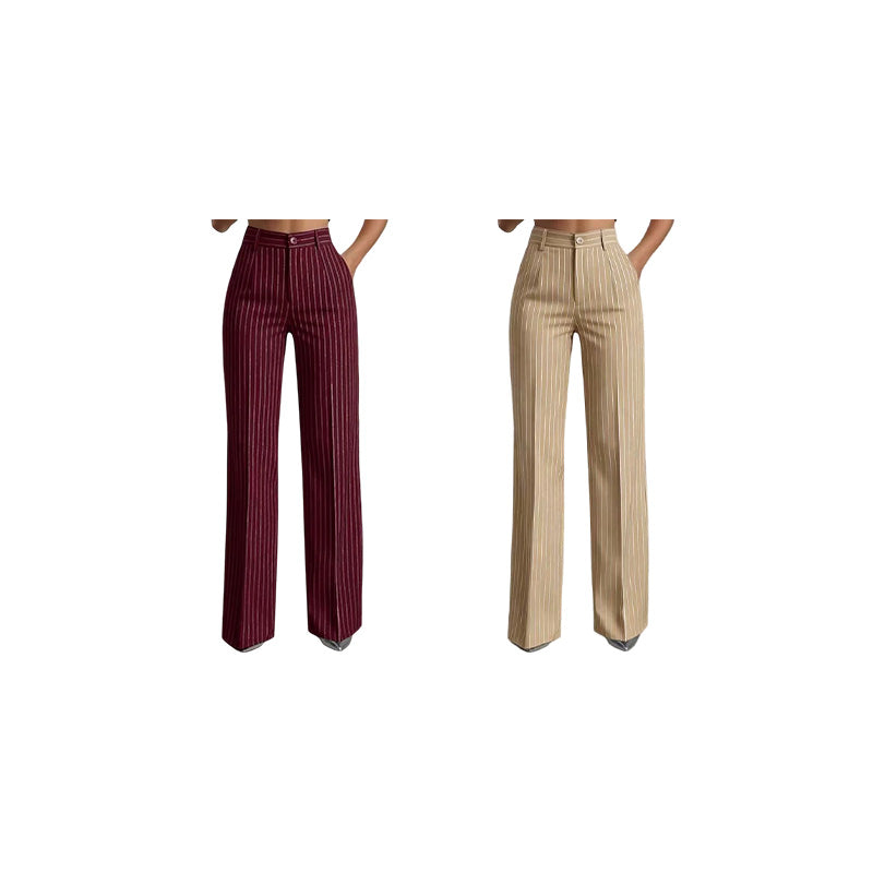 Nerea | Pantalones de cintura alta y de corte ancho a rayas