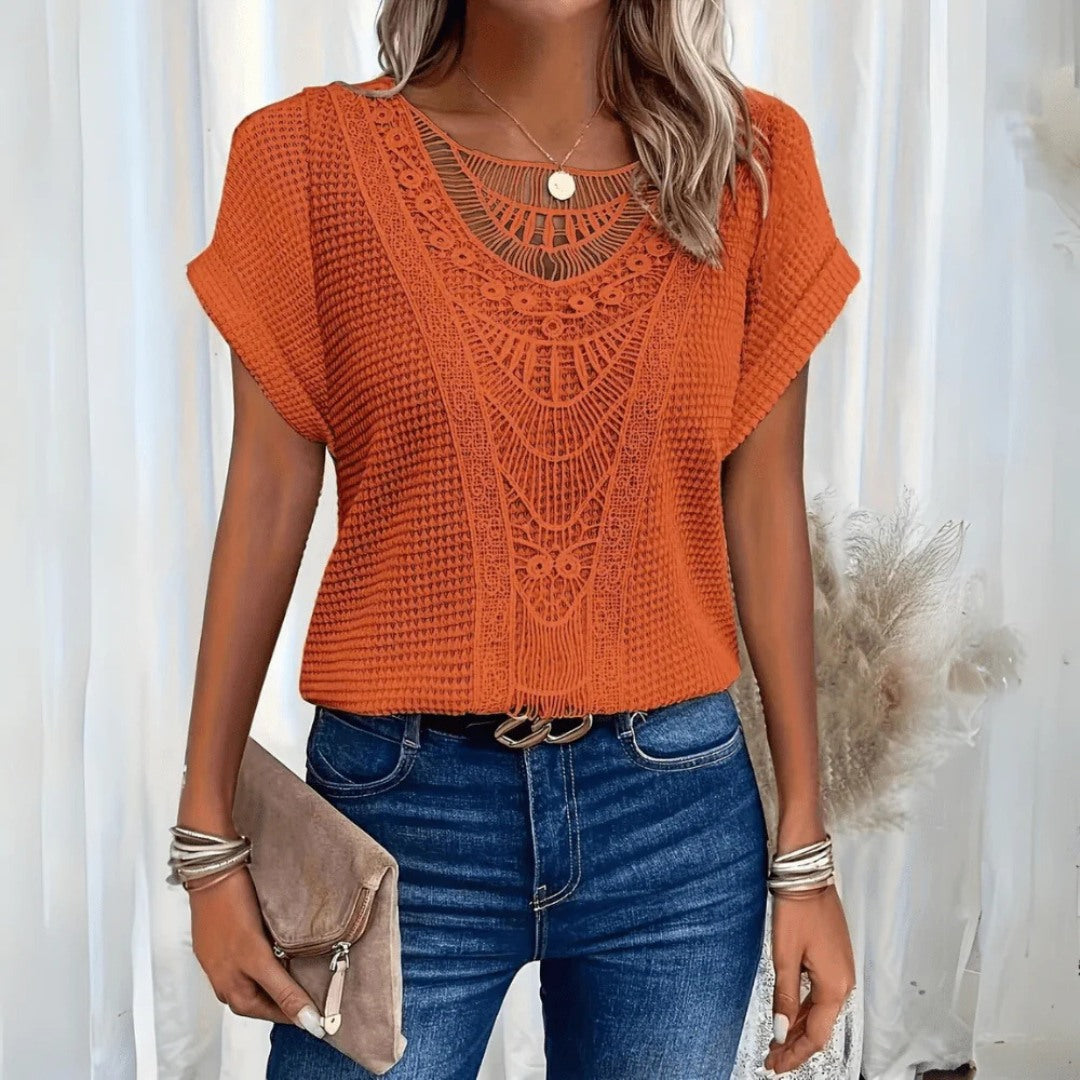 Emma | Camiseta de encaje de ganchillo