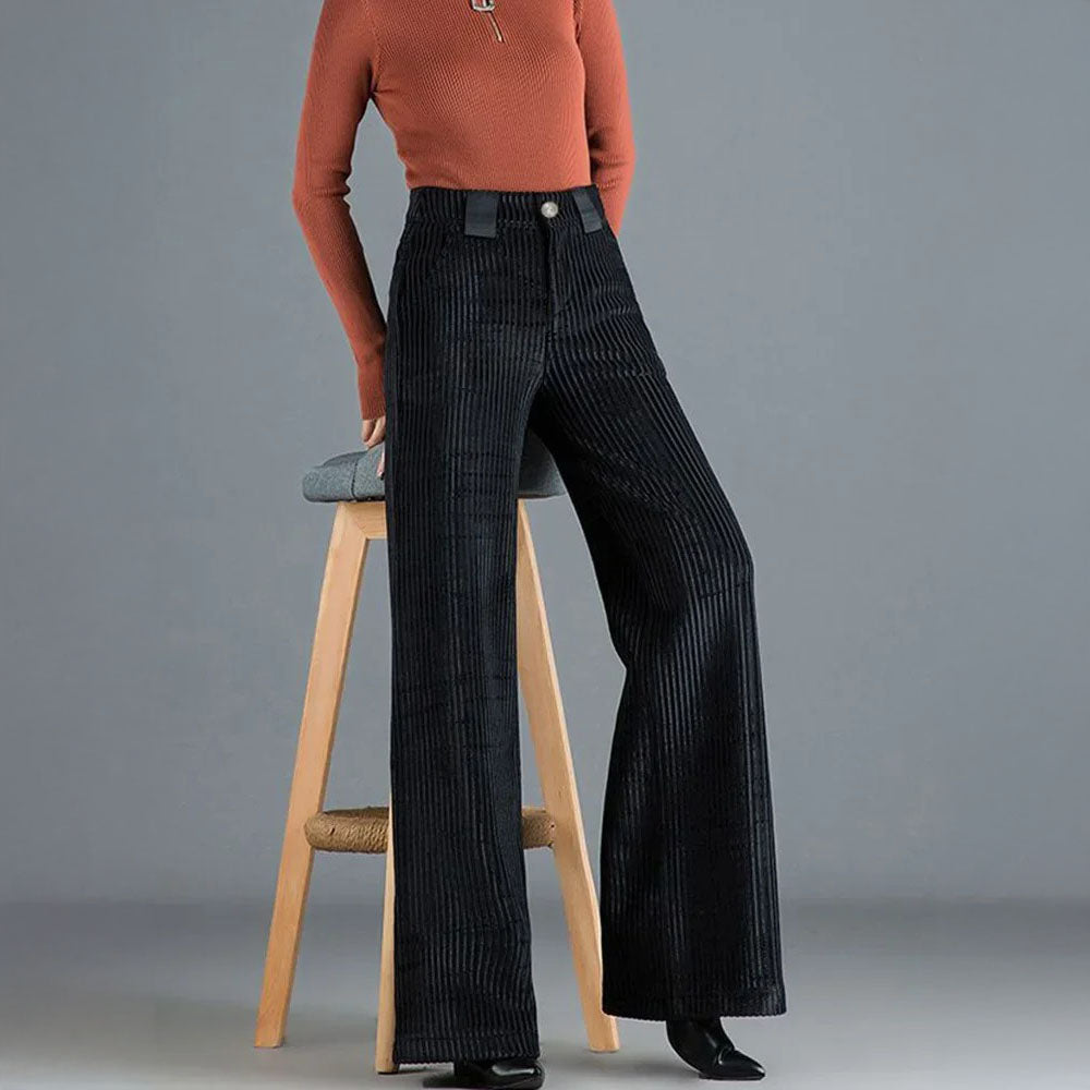 Anna | Pantalones de terciopelo de pierna ancha