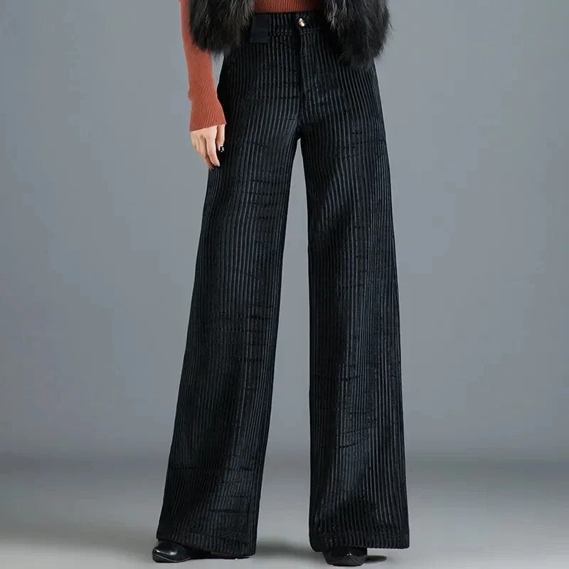 Anna | Pantalones de terciopelo de pierna ancha