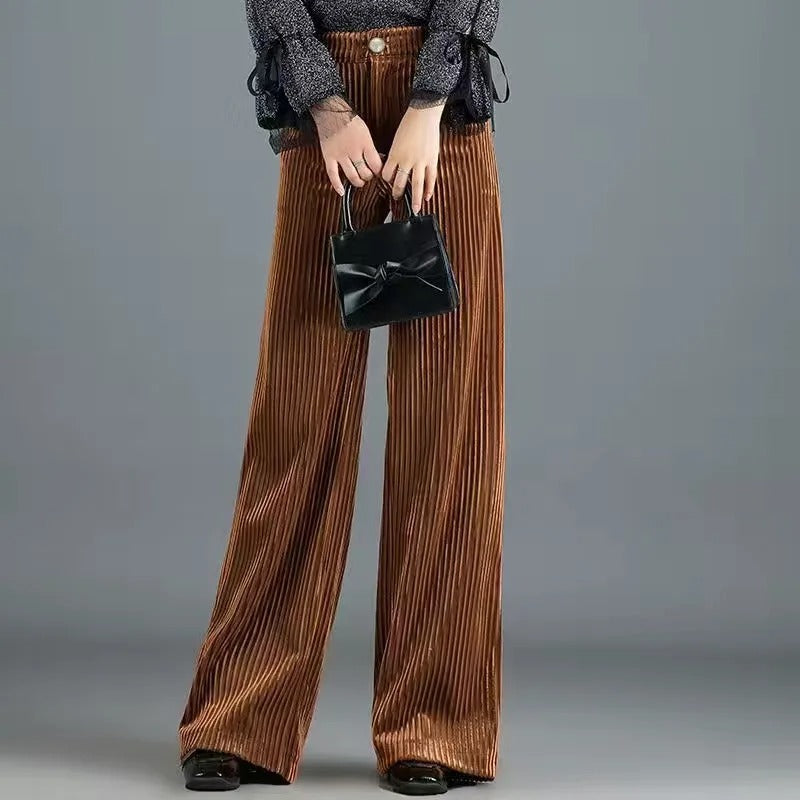 Anna | Pantalones de terciopelo de pierna ancha