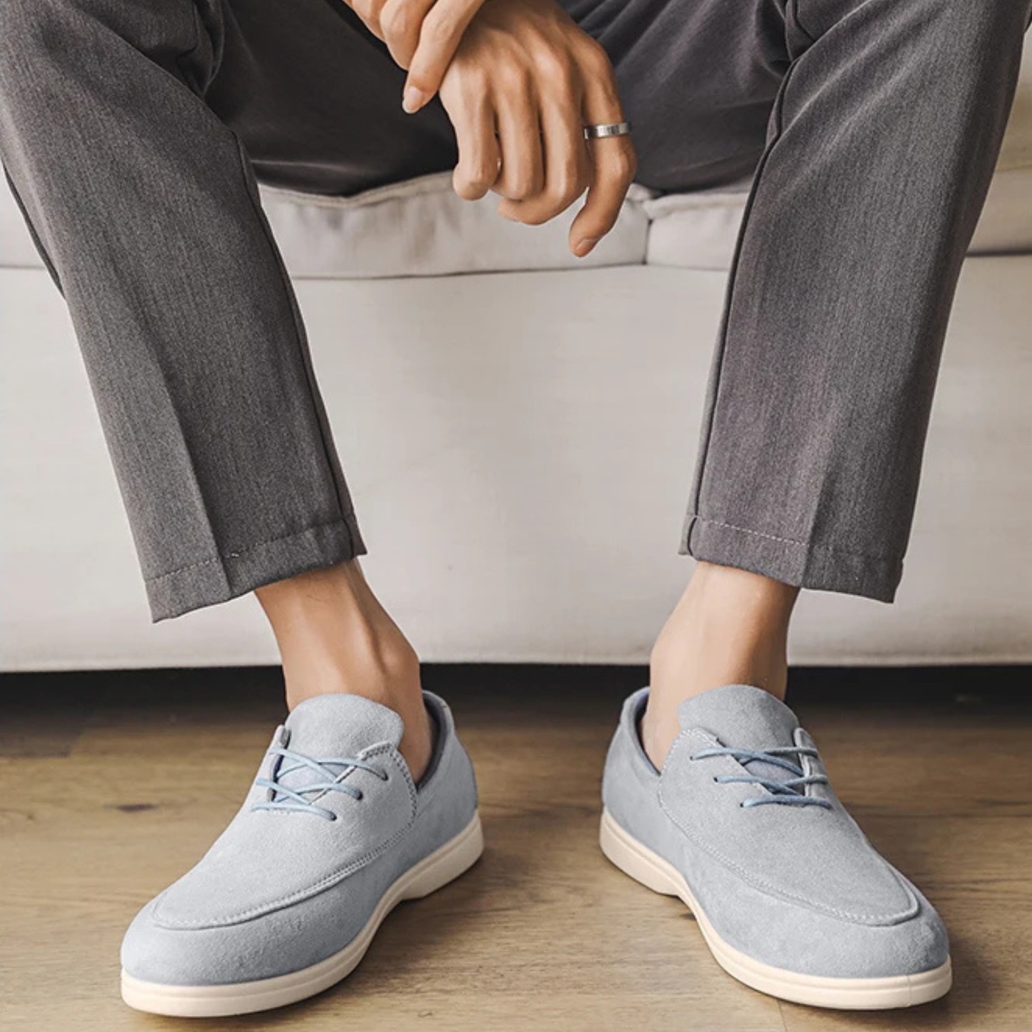 Fernando | Mocasín de ante con cordones