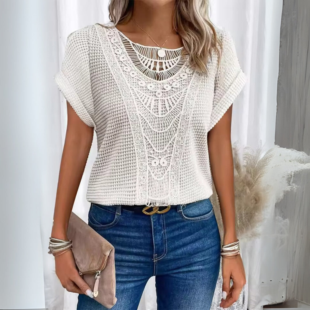 Emma | Camiseta de encaje de ganchillo