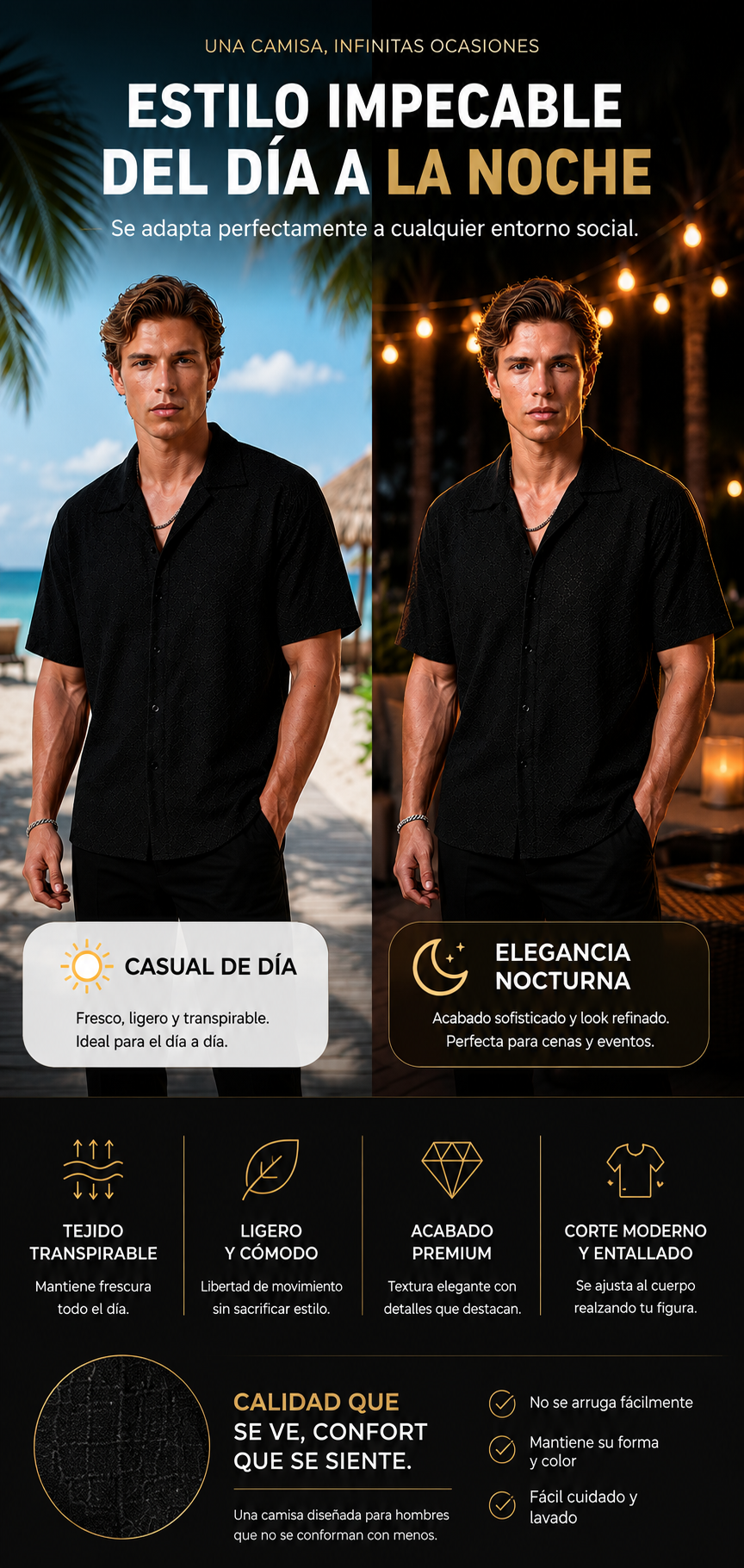 Abraham | Camisa de manga corta con aberturas y botones