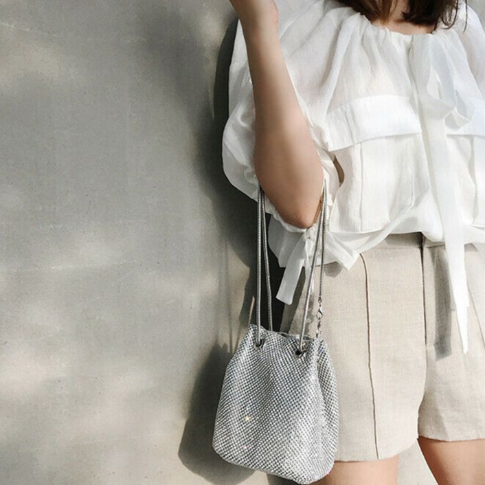 Valentina | Bolso Bucket Glam Crystal