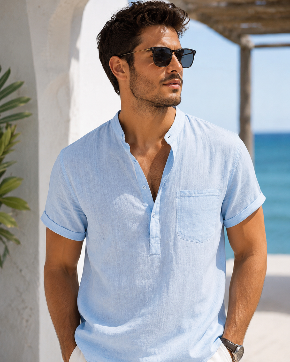 Rubén | Camiseta henley de lino