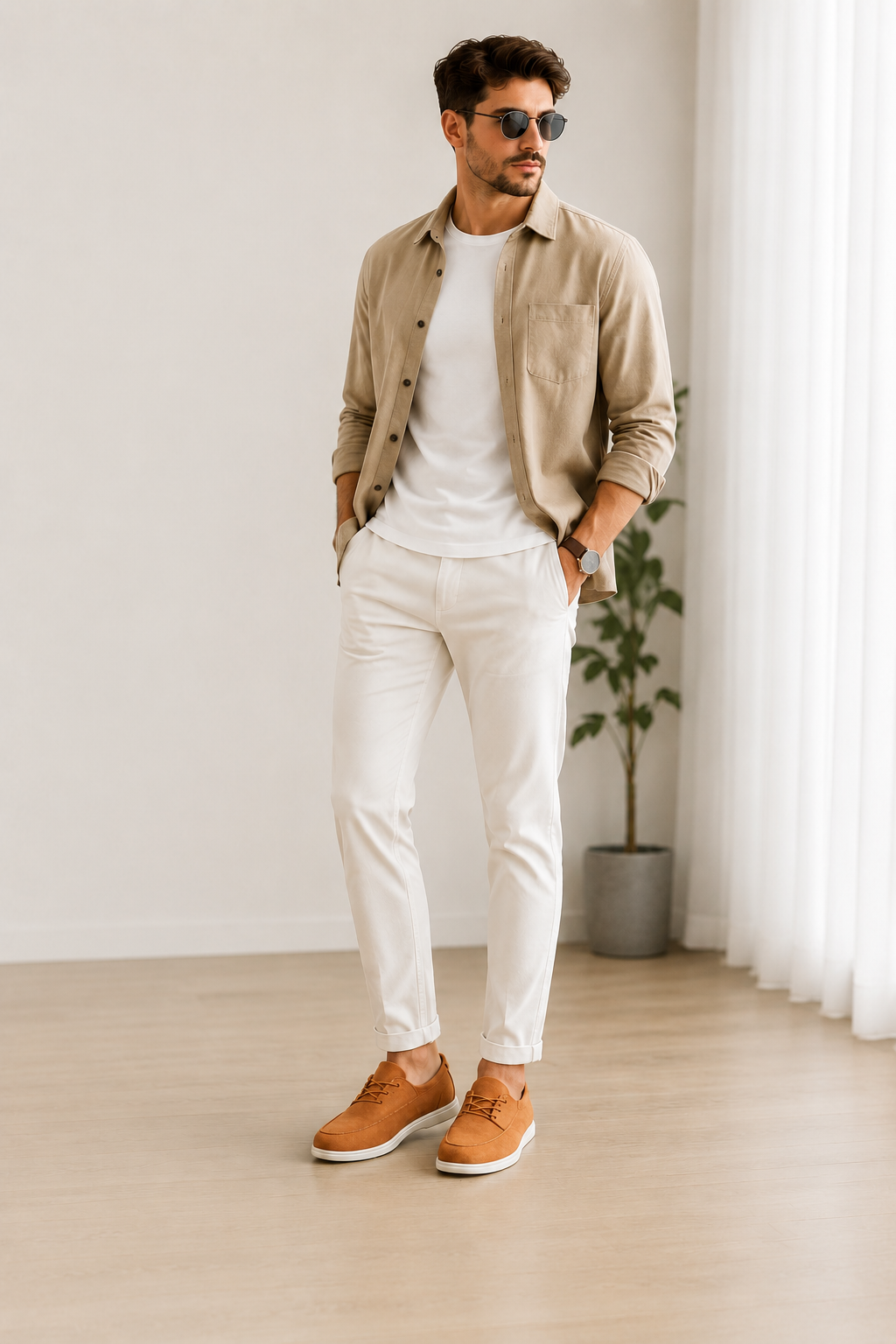 Fernando | Mocasín de ante con cordones