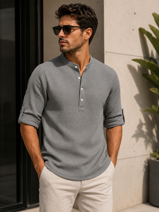 Gonzalo | Camisa henley de algodón y lino
