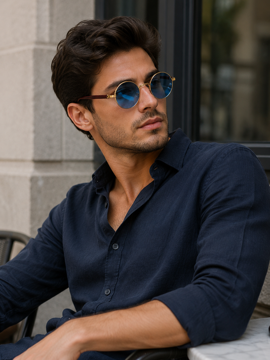 Luis | Gafas de sol redondas con montura metálica