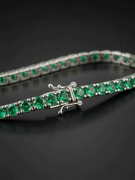 Adrián | Pulsera Elegante de Circonitas Verde Esmeralda