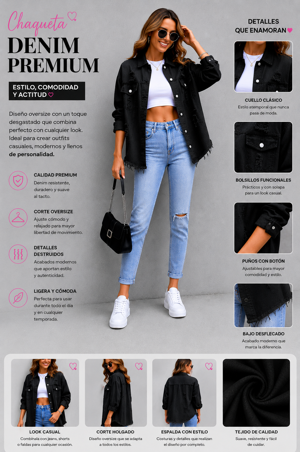 Mia | Chaqueta denim oversize