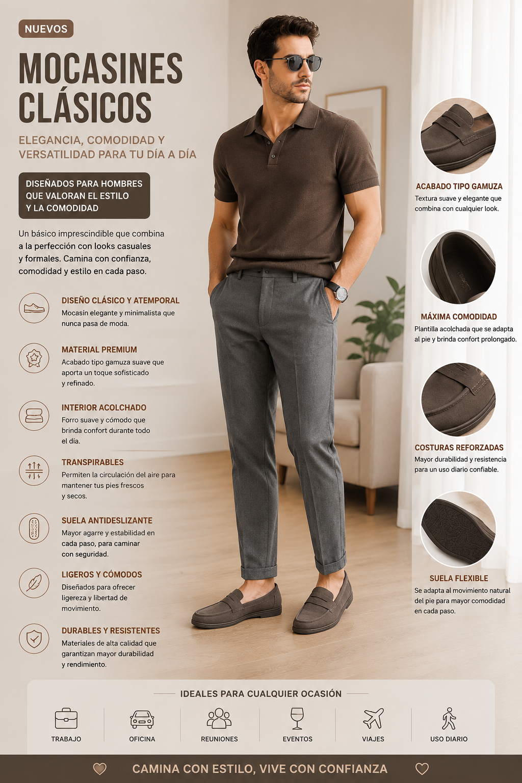 Alberto | Mocasín de ante