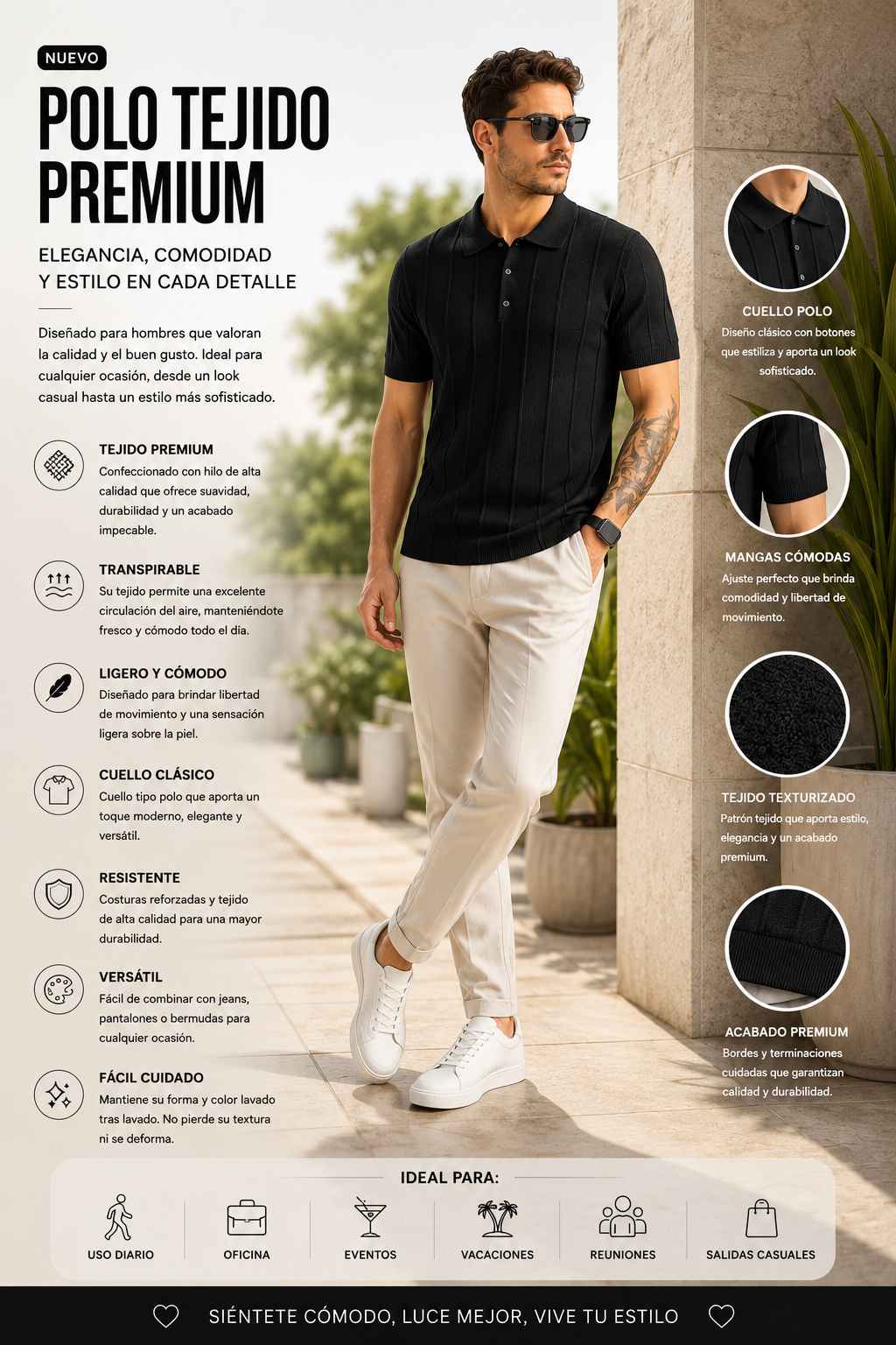 Leo | Polo de punto texturizado