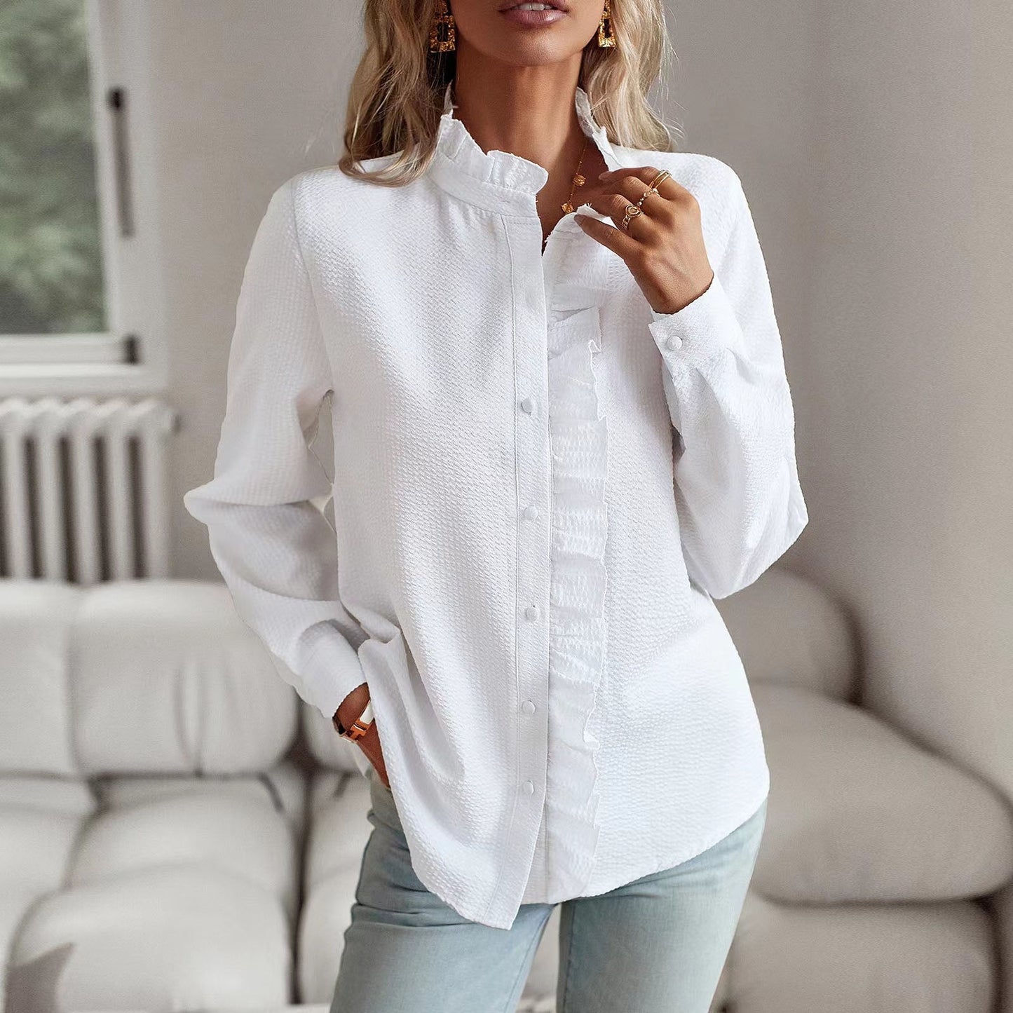 Olivia | Blusa de algodón con volantes