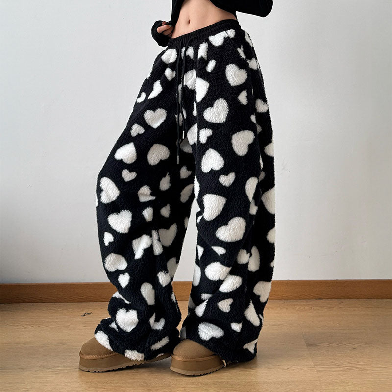 Bea |  Pantalón Peluche Corazones Oversize
