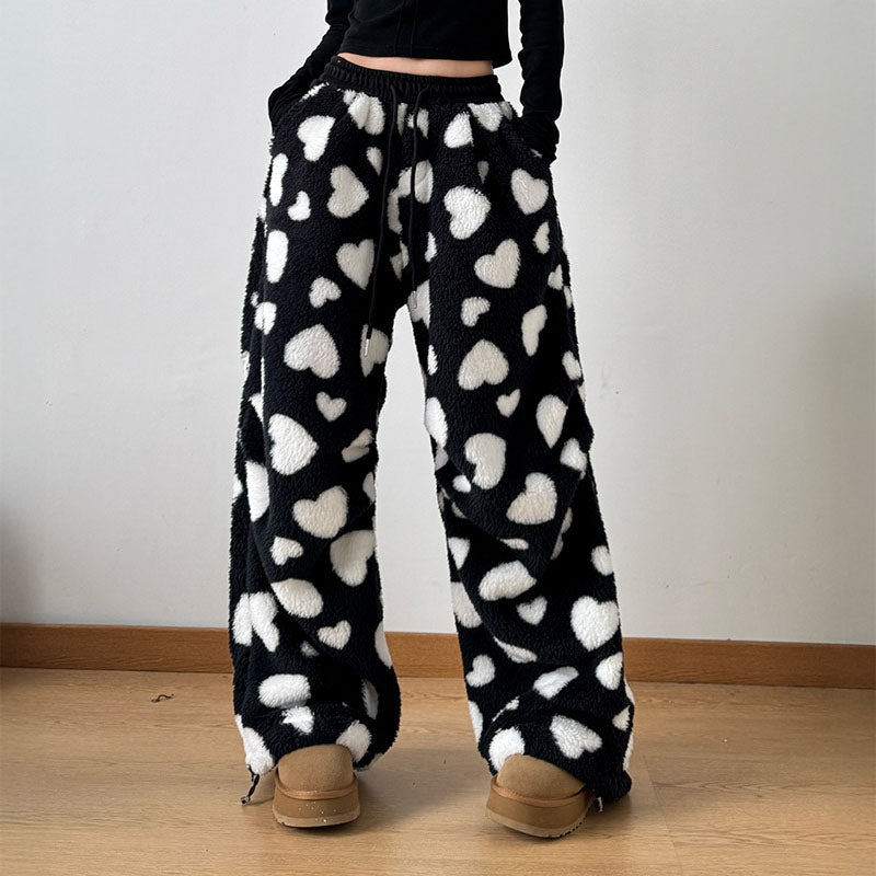 Bea |  Pantalón Peluche Corazones Oversize