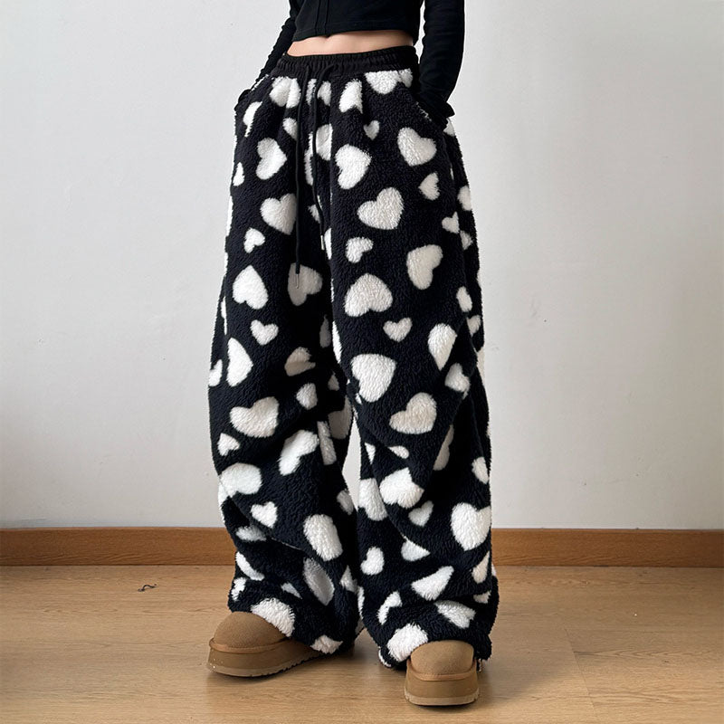 Bea |  Pantalón Peluche Corazones Oversize