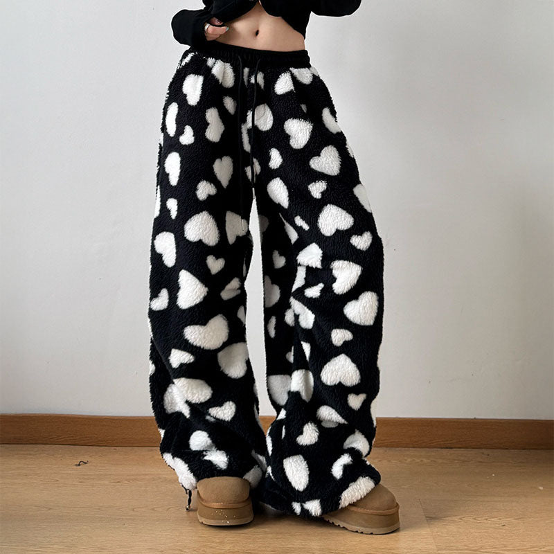 Bea |  Pantalón Peluche Corazones Oversize