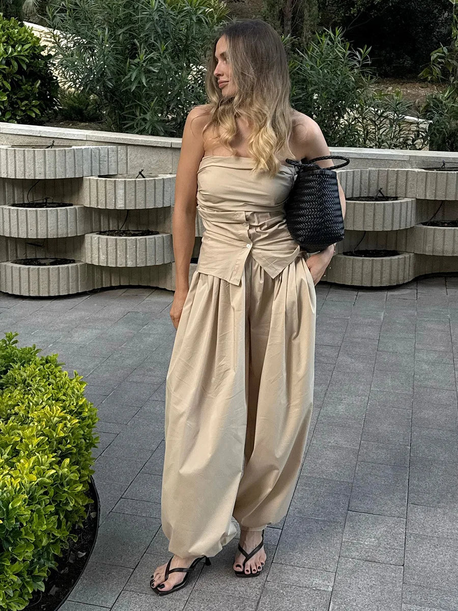 Carmen | Pantalón de algodón de pierna ancha