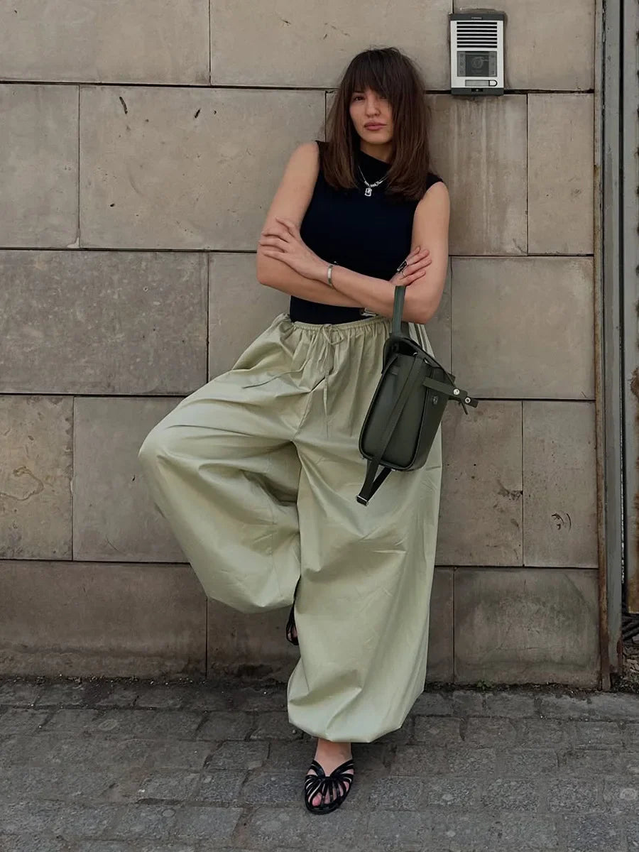 Carmen | Pantalón de algodón de pierna ancha