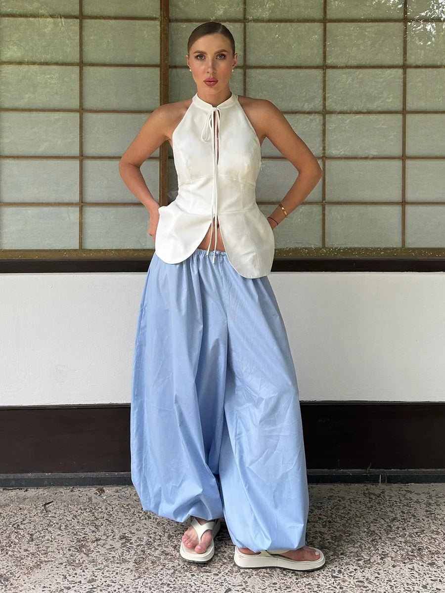 Carmen | Pantalón de algodón de pierna ancha