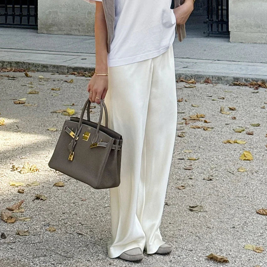 Sofía | Pantalón de satén de pierna ancha