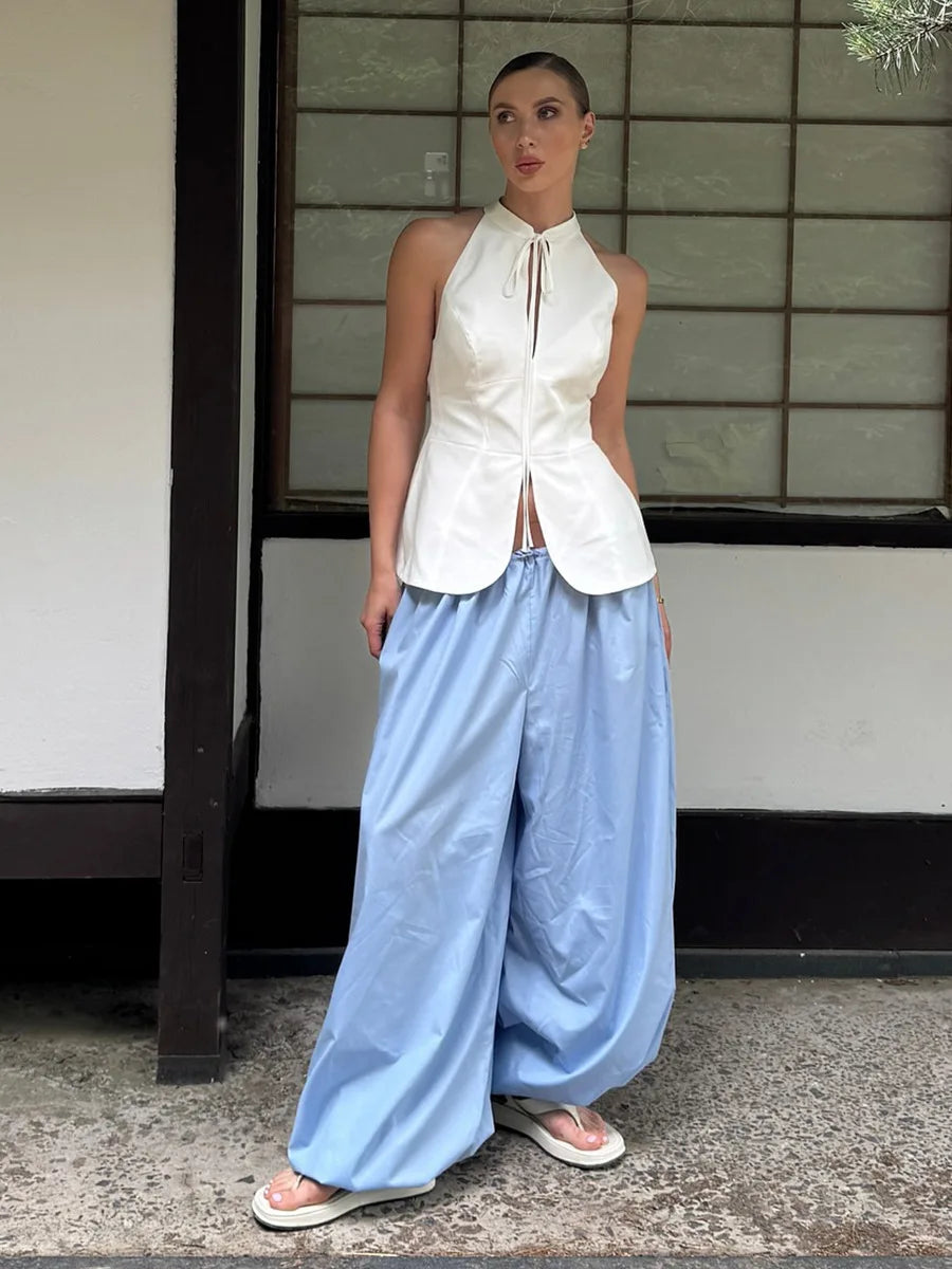Carmen | Pantalón de algodón de pierna ancha