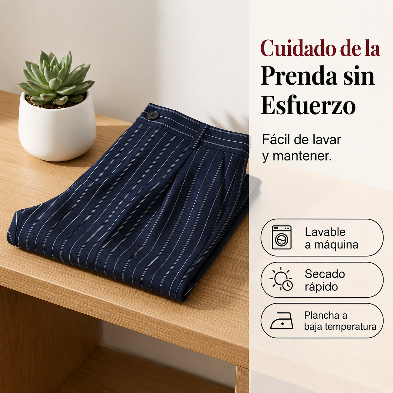 Nerea | Pantalones de cintura alta y de corte ancho a rayas
