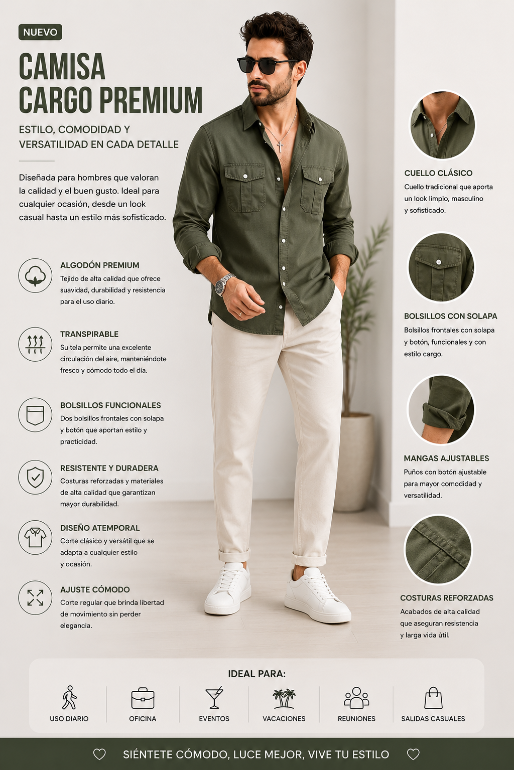 Miguel | Camisa táctica de lino