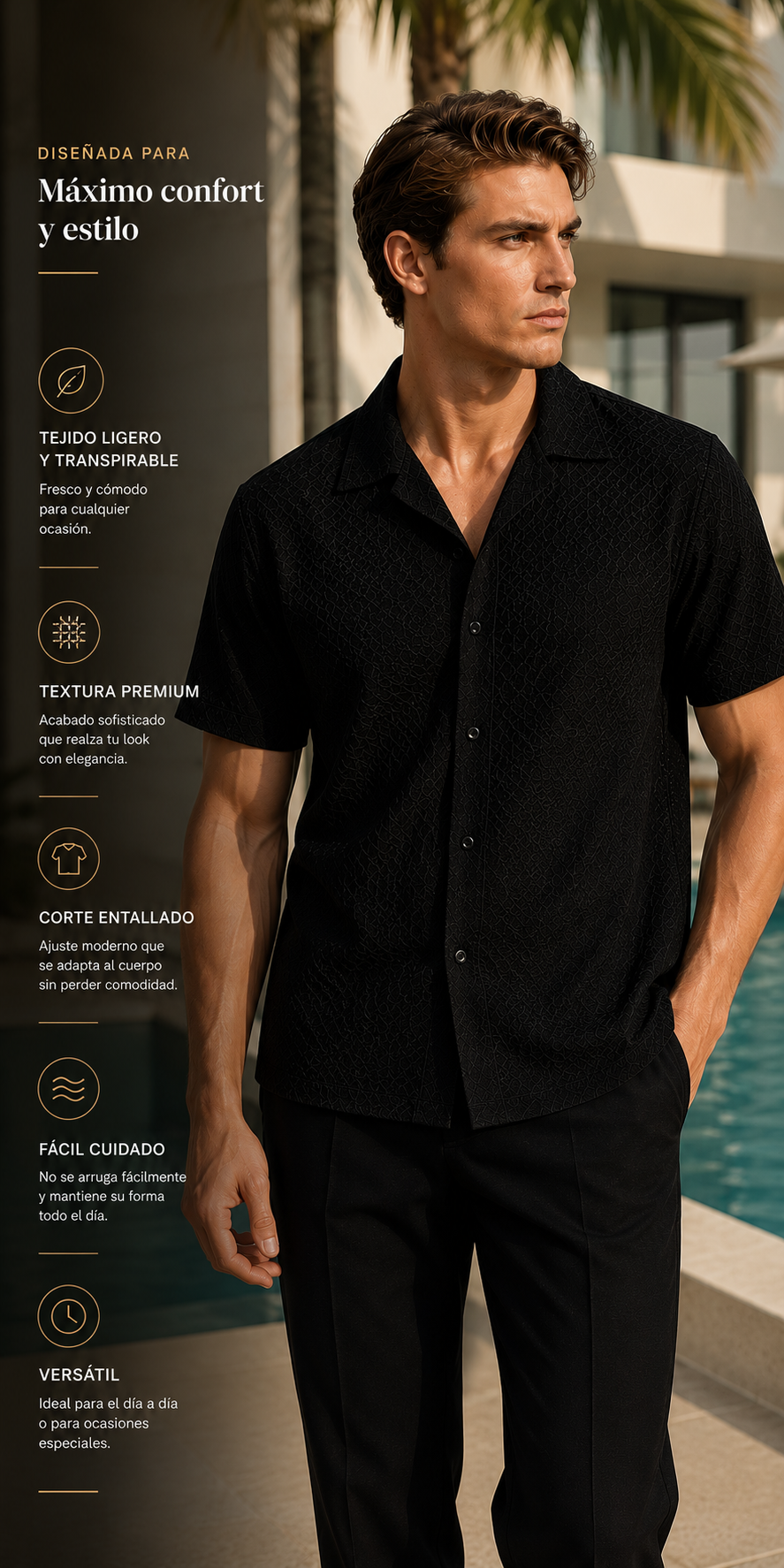 Abraham | Camisa de manga corta con aberturas y botones