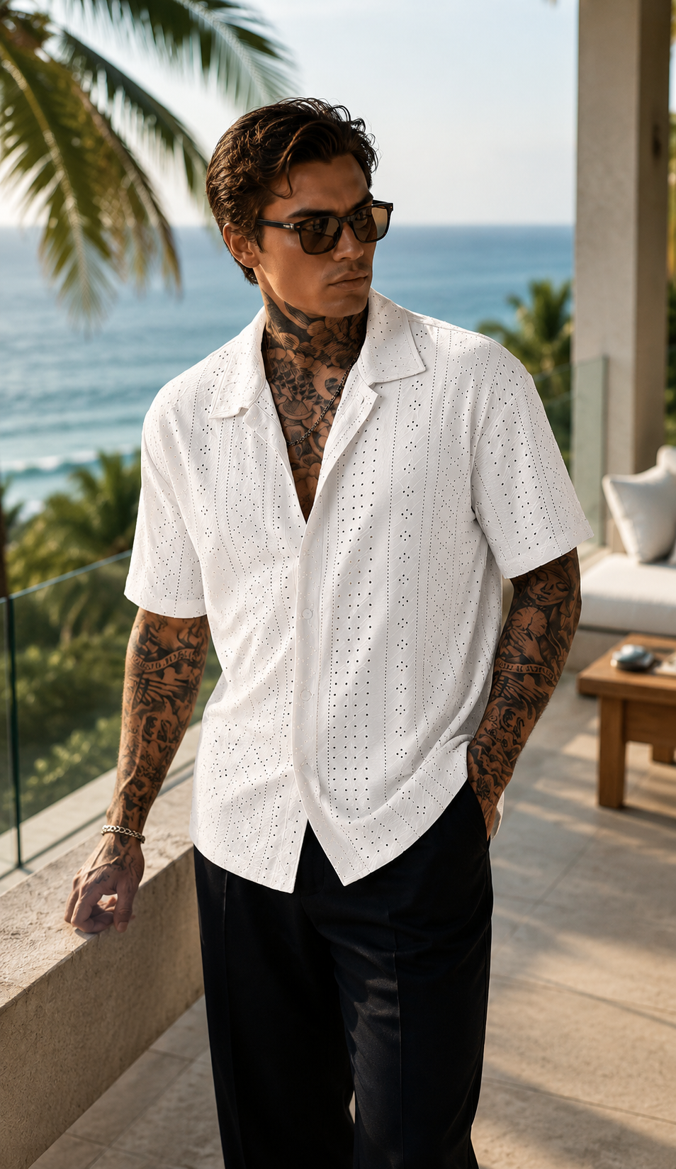 Abraham | Camisa de manga corta con aberturas y botones
