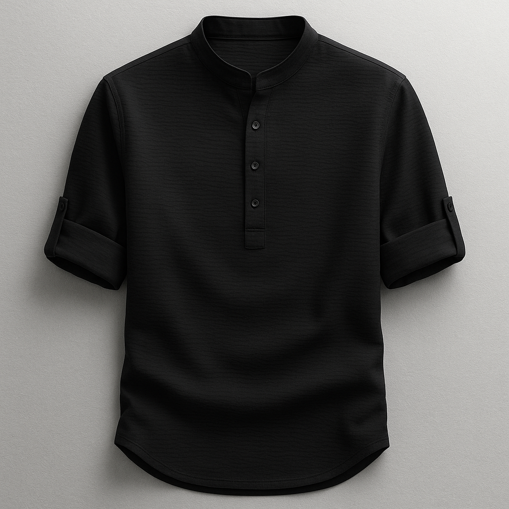 Gonzalo | Camisa henley de algodón y lino