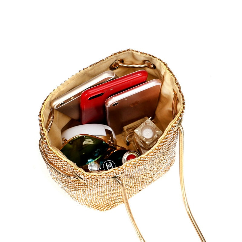 Valentina | Bolso Bucket Glam Crystal