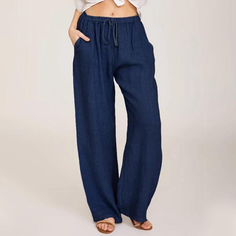 Bianca | Pantalones de verano de algodón y lino de corte ancho