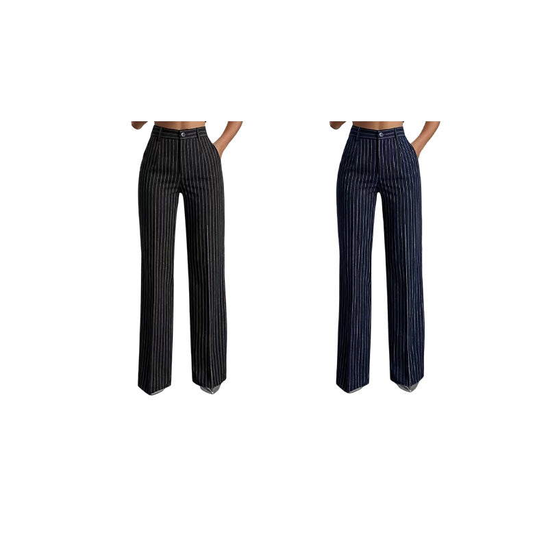 Nerea | Pantalones de cintura alta y de corte ancho a rayas