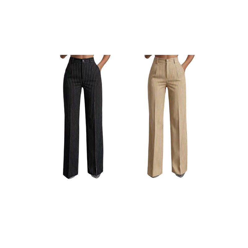 Nerea | Pantalones de cintura alta y de corte ancho a rayas