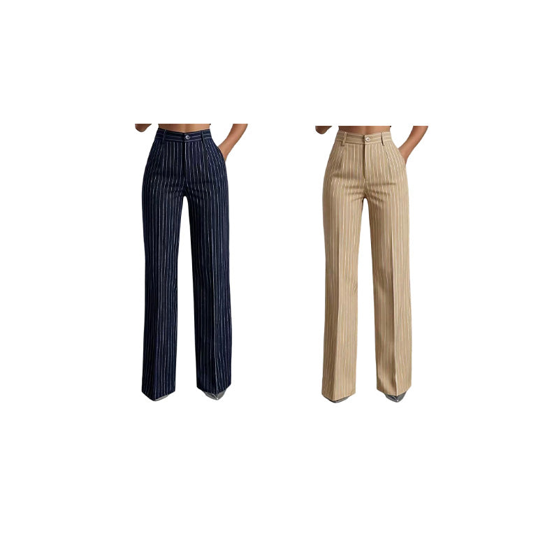 Nerea | Pantalones de cintura alta y de corte ancho a rayas