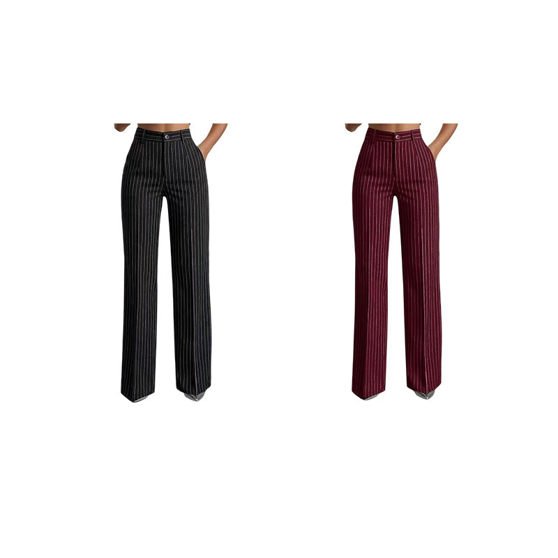 Nerea | Pantalones de cintura alta y de corte ancho a rayas