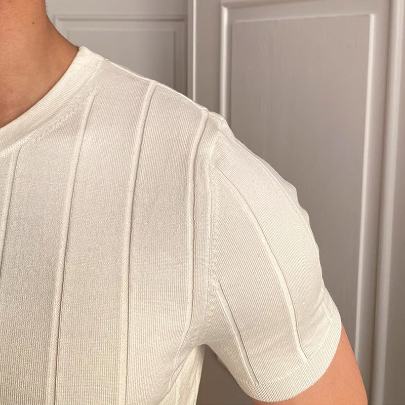 David | Jersey de punto con cuello redondo de manga corta