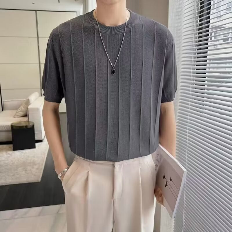 David | Jersey de punto con cuello redondo de manga corta