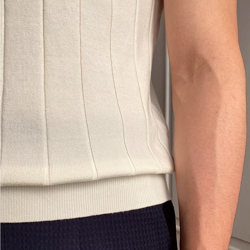 David | Jersey de punto con cuello redondo de manga corta