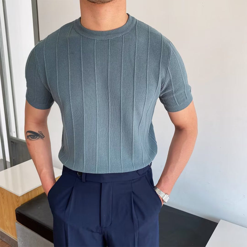 David | Jersey de punto con cuello redondo de manga corta
